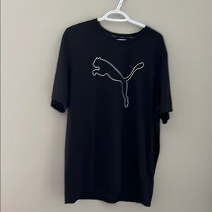 Puma Black Short Sleeve Tee with Iconic Logo